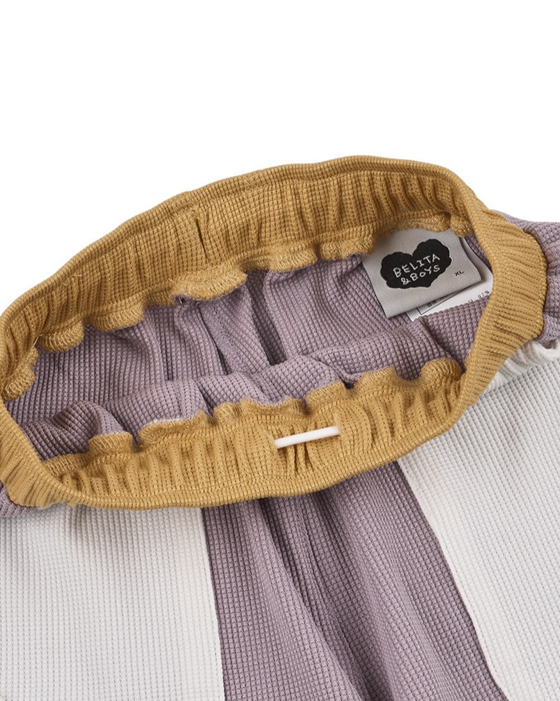Violet BB Heart Pocket Color Block Waffle Shorts
