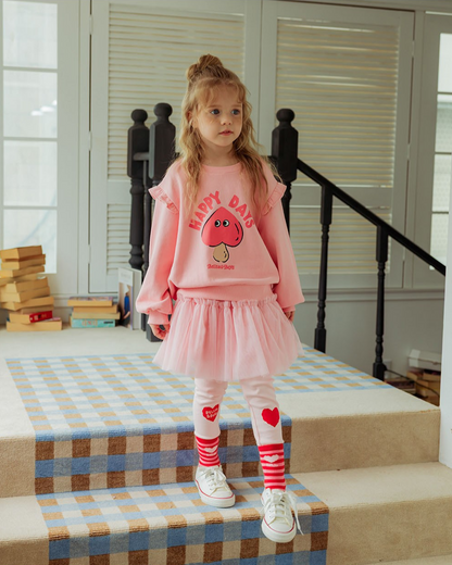 GIRL Pink Mushroom Frill Sweatshirt