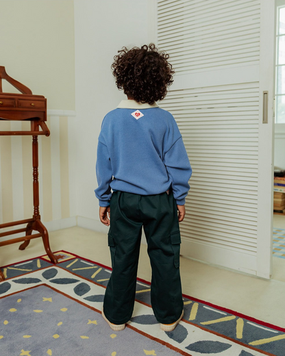 Light Blue Bus Collar Knit Sweater