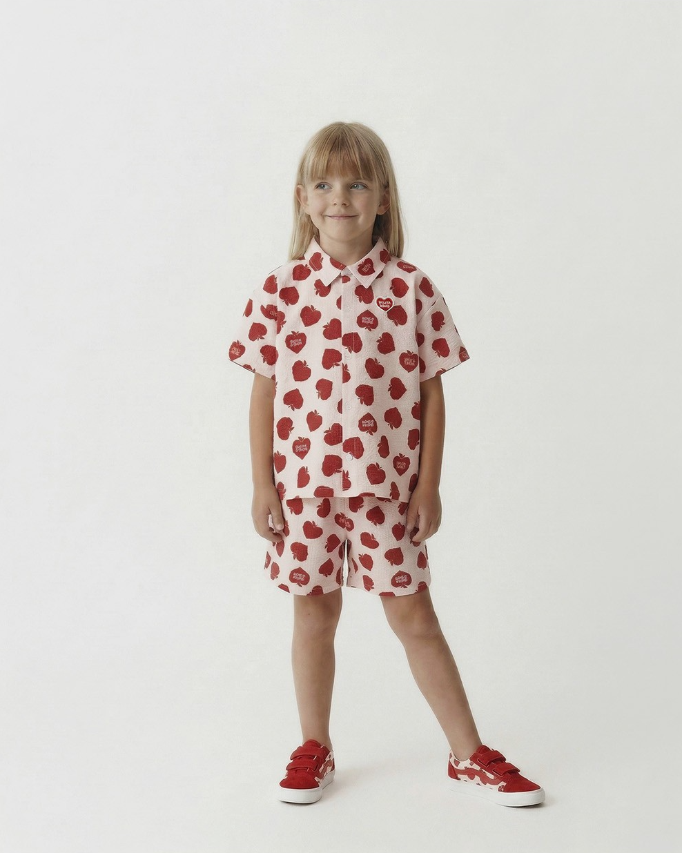 [SET] Red Bubble Apple Polysucker Shirt & Shorts