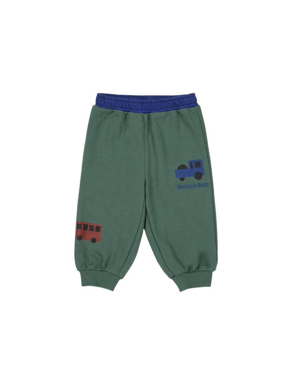 [BABY SET] Blue Bus Color Block Jogger