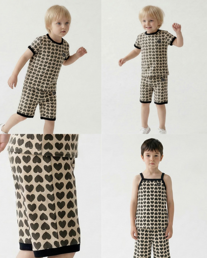 Charcoal BB Heart Pattern One Mile Shorts
