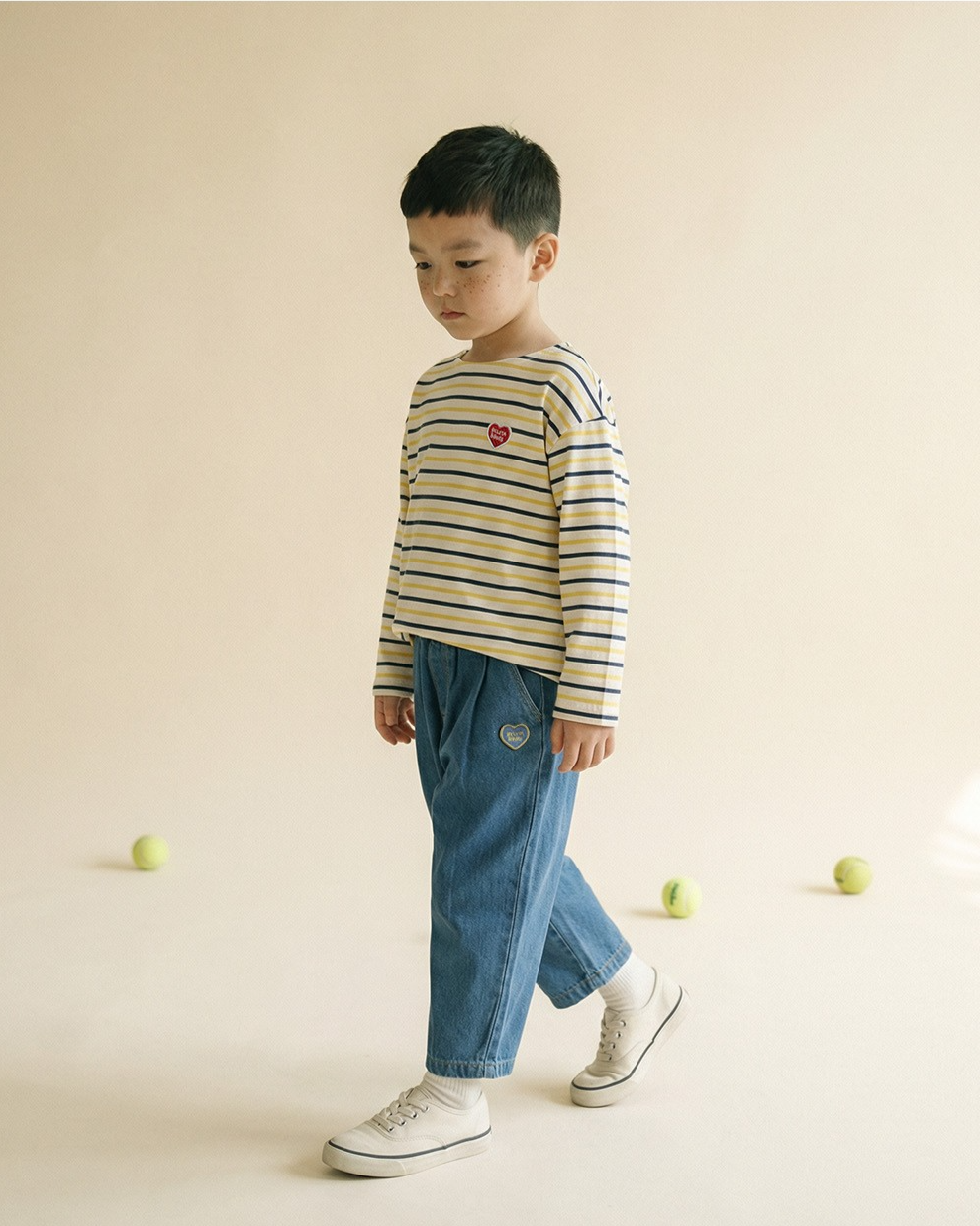 Blue BB Heart Balloon Denim Pants