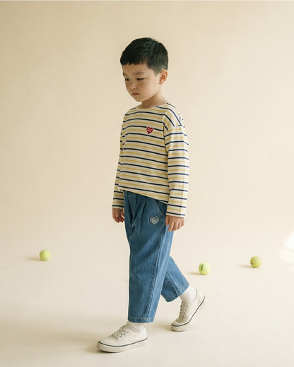 Blue BB Heart Balloon Denim Pants