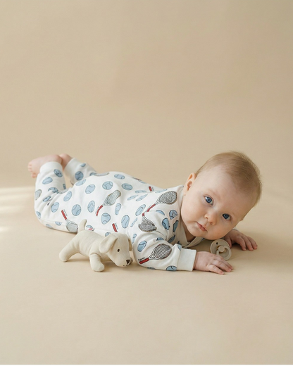 BABY Ivory Tennis Pattern Jumpsuit