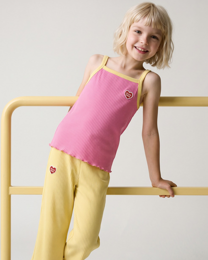 [GIRL SET] Pink BB Heart Two-Tone Sleeveless One Mile