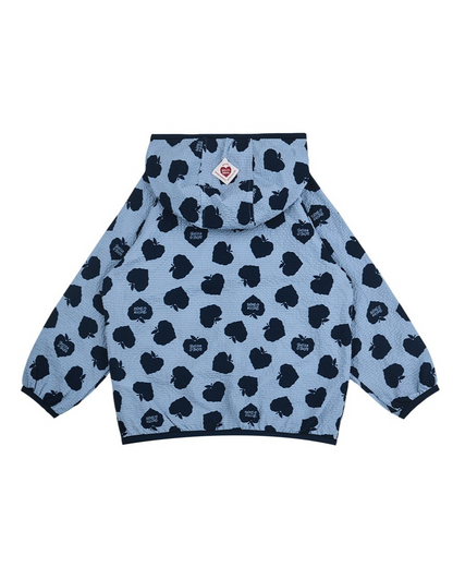 Navy Bubble Apple Pattern Windbreaker