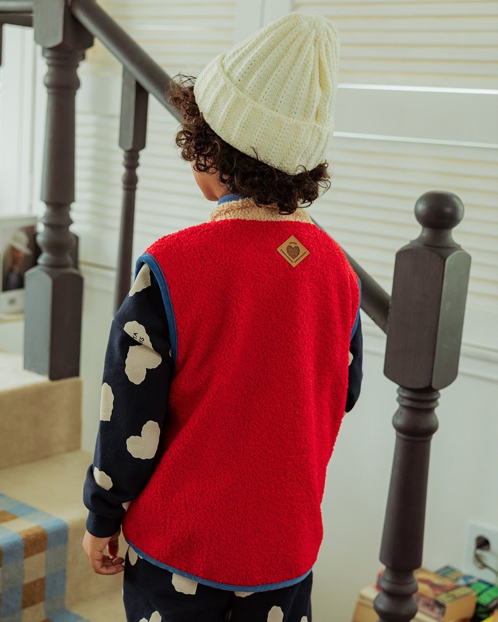 Cream BB Heart Short Beanie