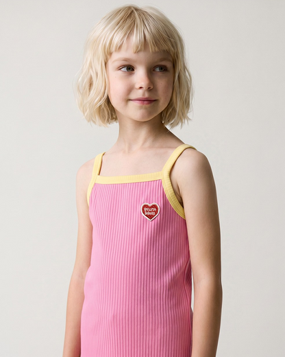 [GIRL SET] Pink BB Heart Two-Tone Sleeveless One Mile