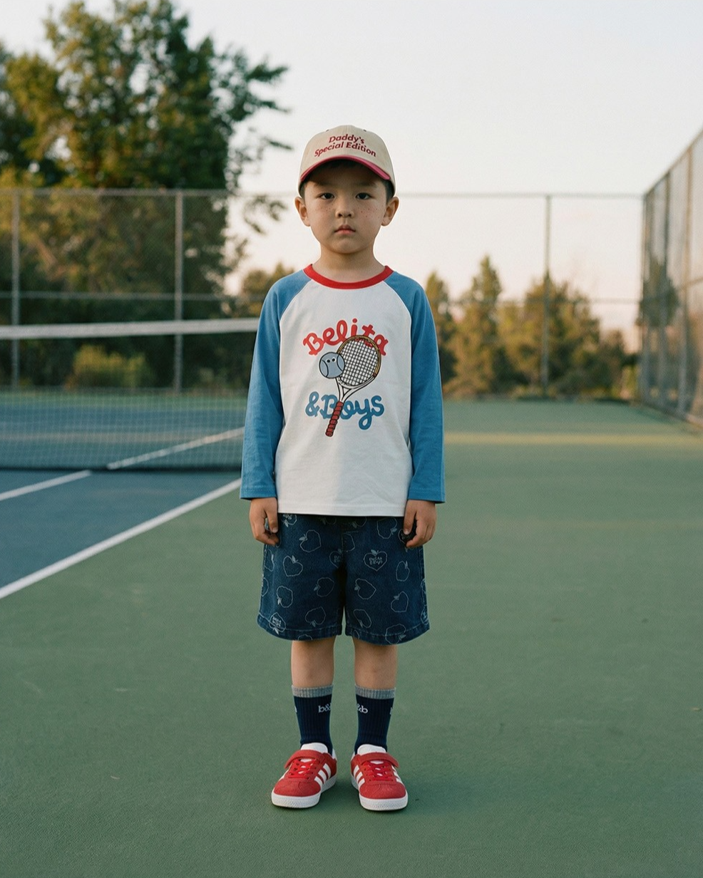 Blue Tennis Raglan Long Sleeve