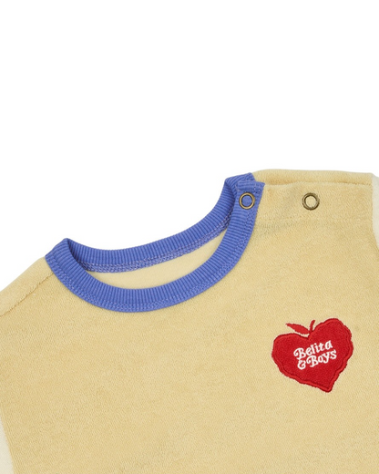 [BABY SET] Yellow Bubble Apple Color Block Terry Shorts