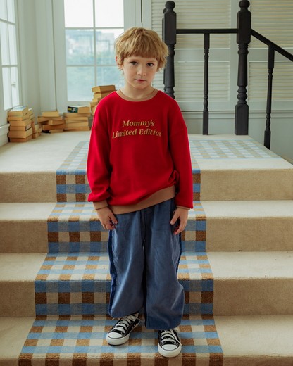 Blue Color Block Corduroy Jogger