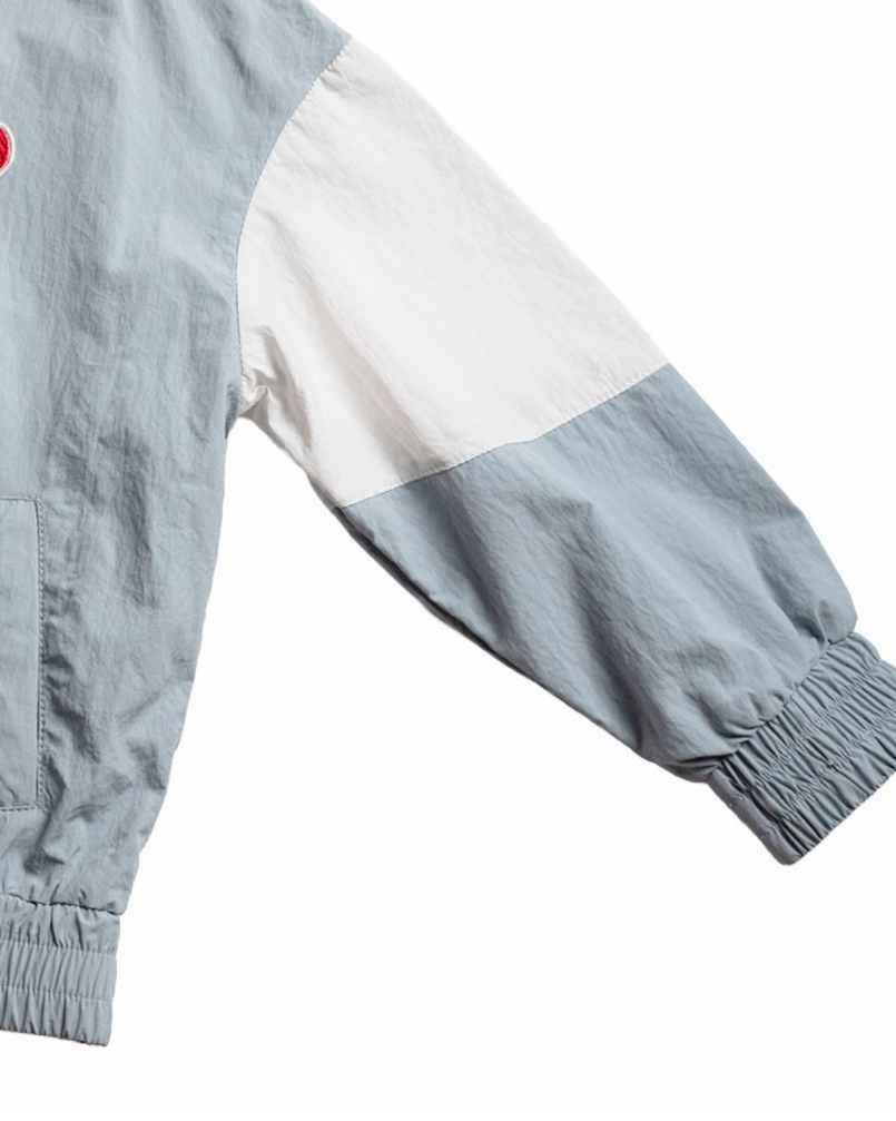 Light Blue Tennis Color Block Collar Windbreaker