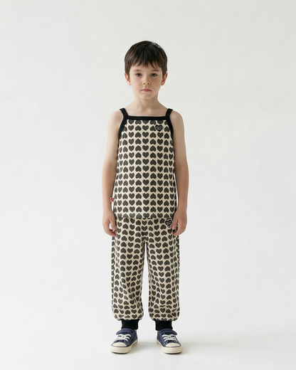 Charcoal BB Heart Pattern One Mile Sleeveless