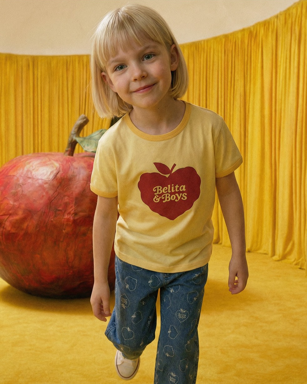 Yellow Bubble Apple Short Sleeve