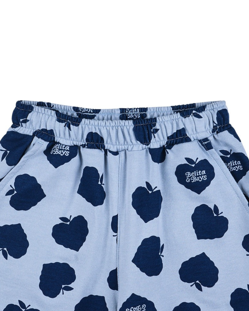 [SET] Navy Bubble Apple Pattern Crop