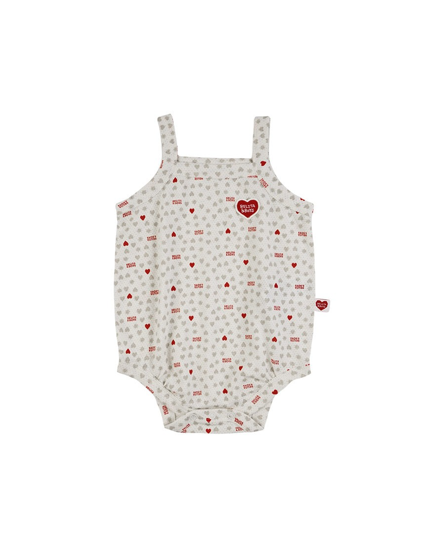 BABY Light Grey Heart Star Mesh Sleeveless Bodysuit