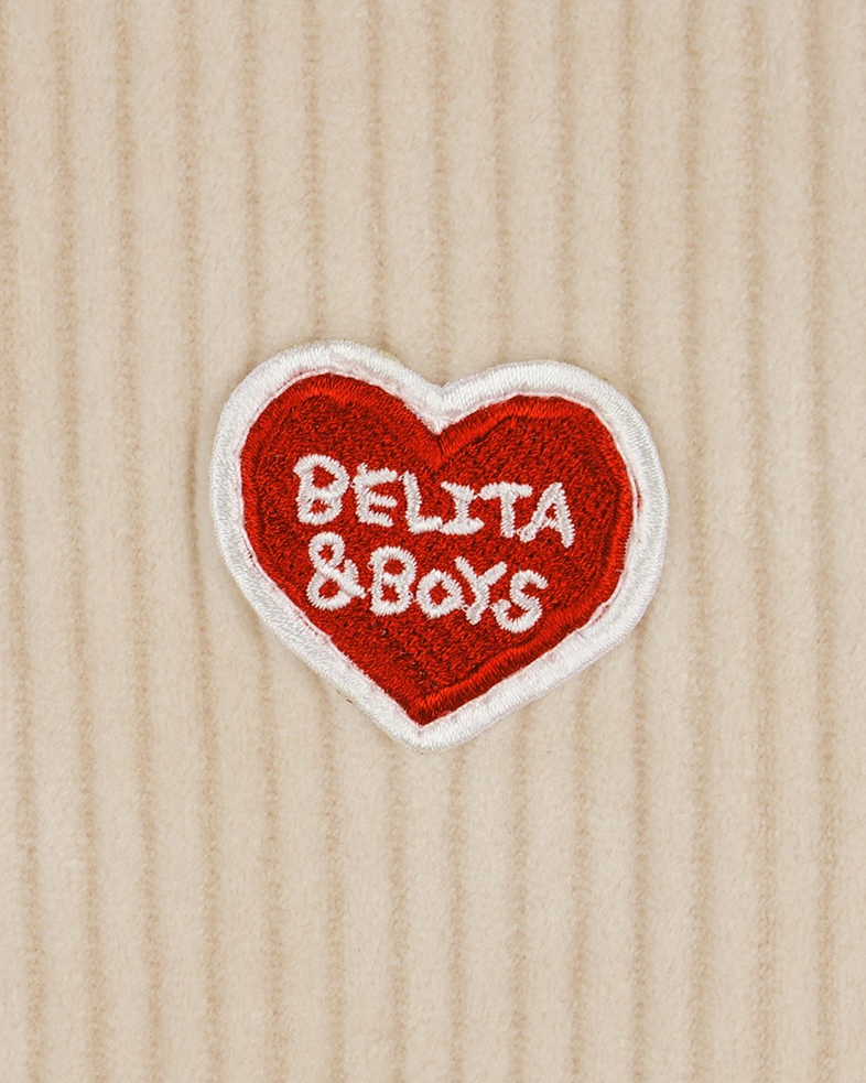 BABY Beige Color Block Velour Jumpsuit