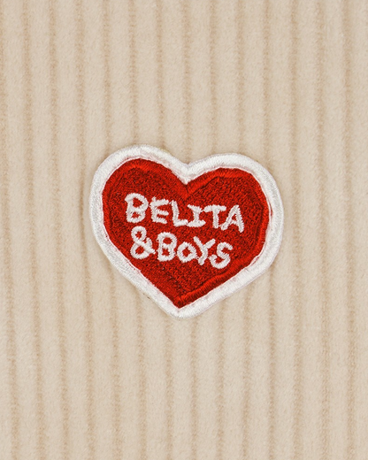 BABY Beige Color Block Velour Jumpsuit