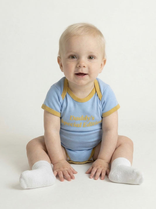 BABY Light Blue Daddy Short Bodysuit