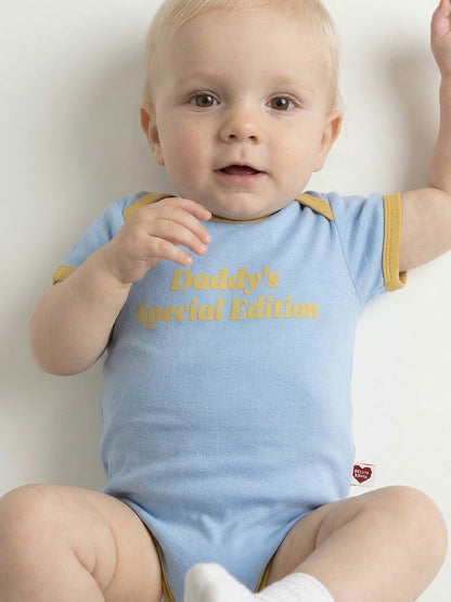 BABY Light Blue Daddy Short Bodysuit
