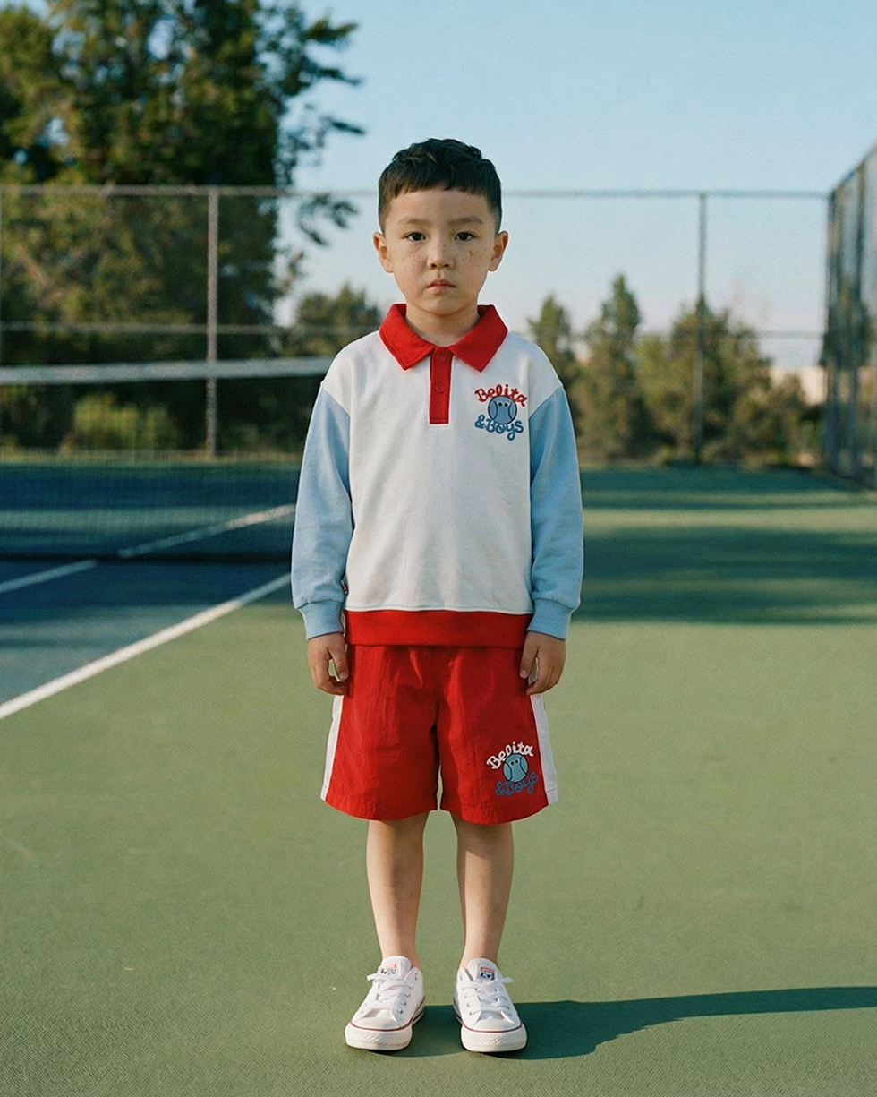 Red Tennis Color Block Shorts
