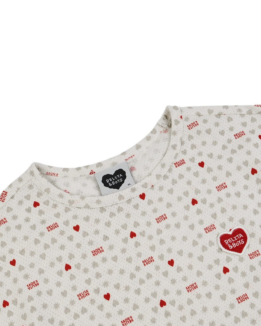 [SET] Light Grey Heart Star Mesh Sleeveless Shorts