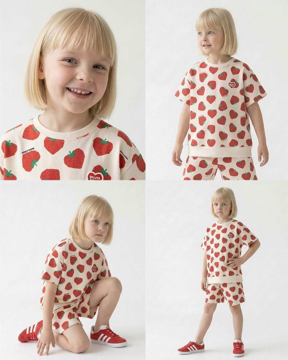 [SET] Red Berry Pattern Shorts