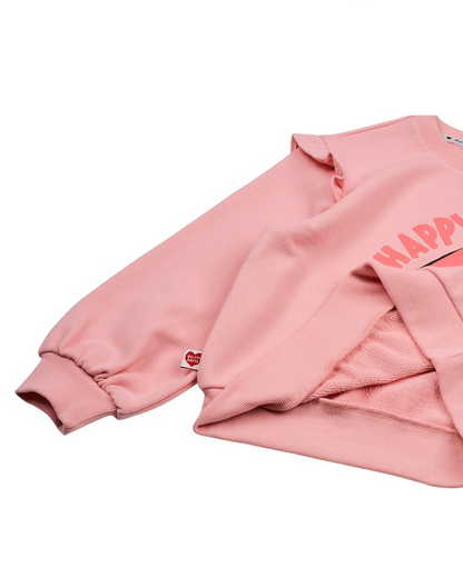 GIRL Pink Mushroom Frill Sweatshirt