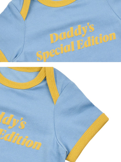 BABY Light Blue Daddy Short Bodysuit