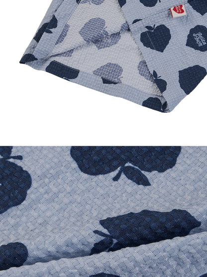 [BABY SET] Navy Bubble Apple Polysucker Shirt & Shorts