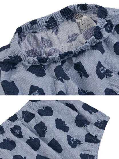 [BABY SET] Navy Bubble Apple Polysucker Shirt & Shorts