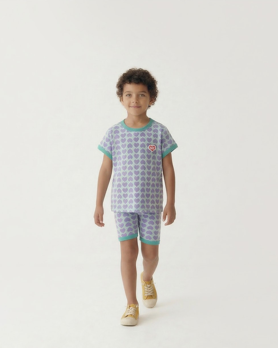 Violet BB Heart Pattern One Mile Shorts