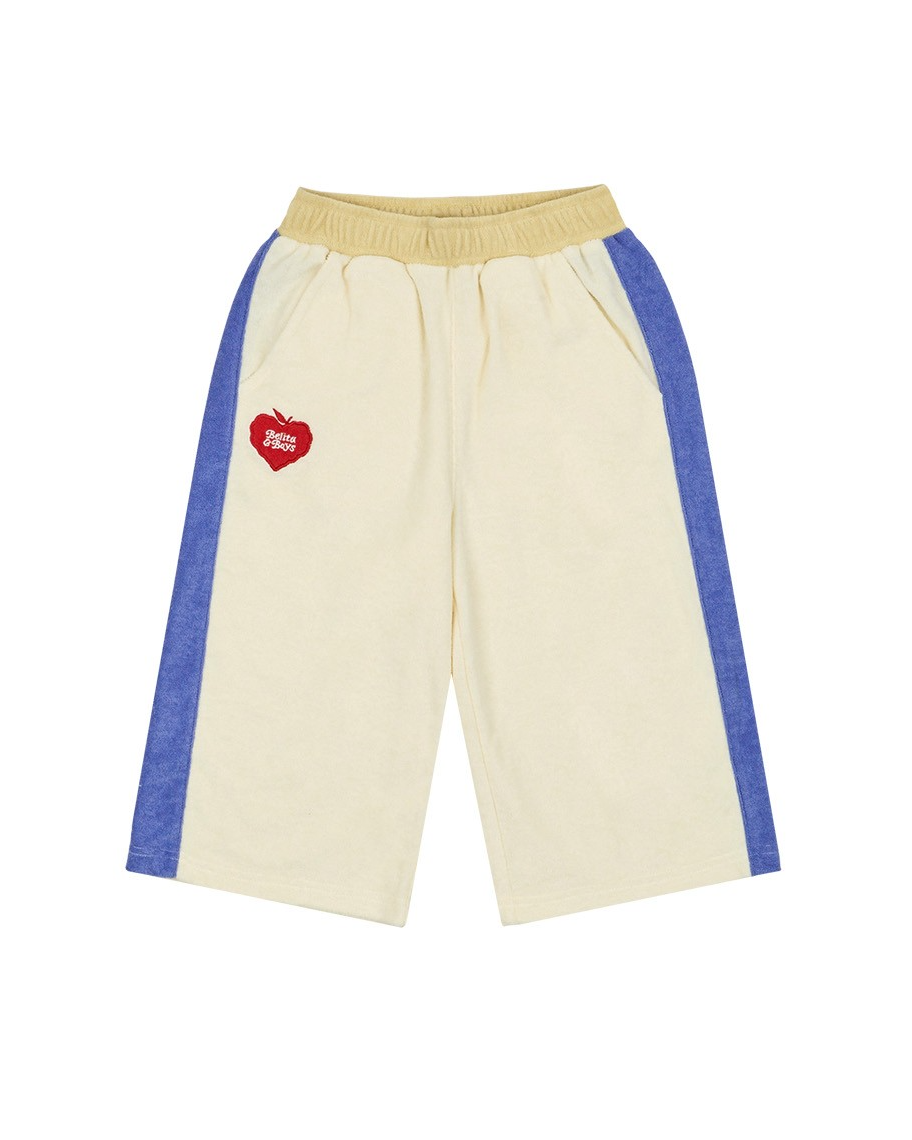 Cream Bubble Apple Terry Crop Pants
