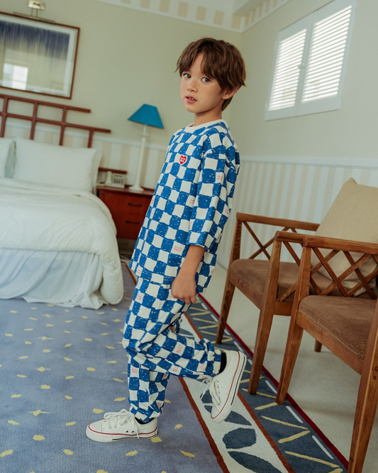 [SET] Blue Checkerboard Jogger