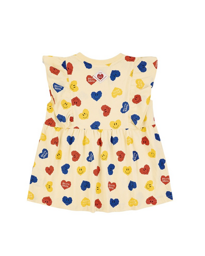 [GIRL SET] Light Yellow Smile Heart Pattern Blouse & Shorts