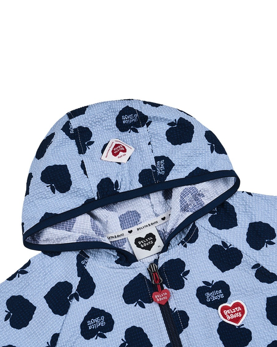 Navy Bubble Apple Pattern Windbreaker