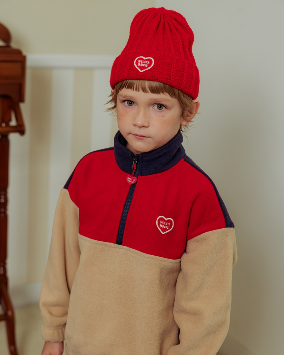 Red BB Heart Short Beanie