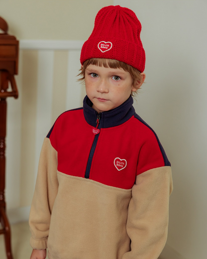 Red BB Heart Short Beanie