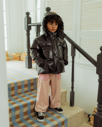 [SET] Pink BB Heart Velour Half Neck Jogger