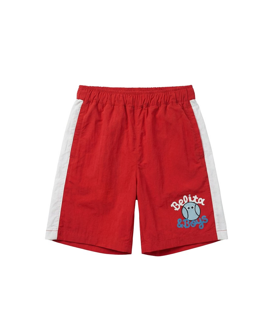 Red Tennis Color Block Shorts