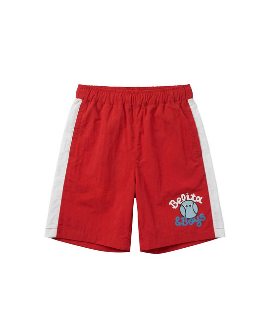 Red Tennis Color Block Shorts