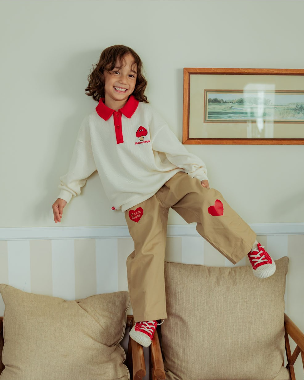 Cream Mushroom Collar Knit Sweater