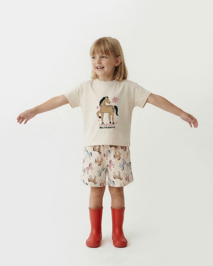 [SET] Light Pink Horse Point Pattern Shorts