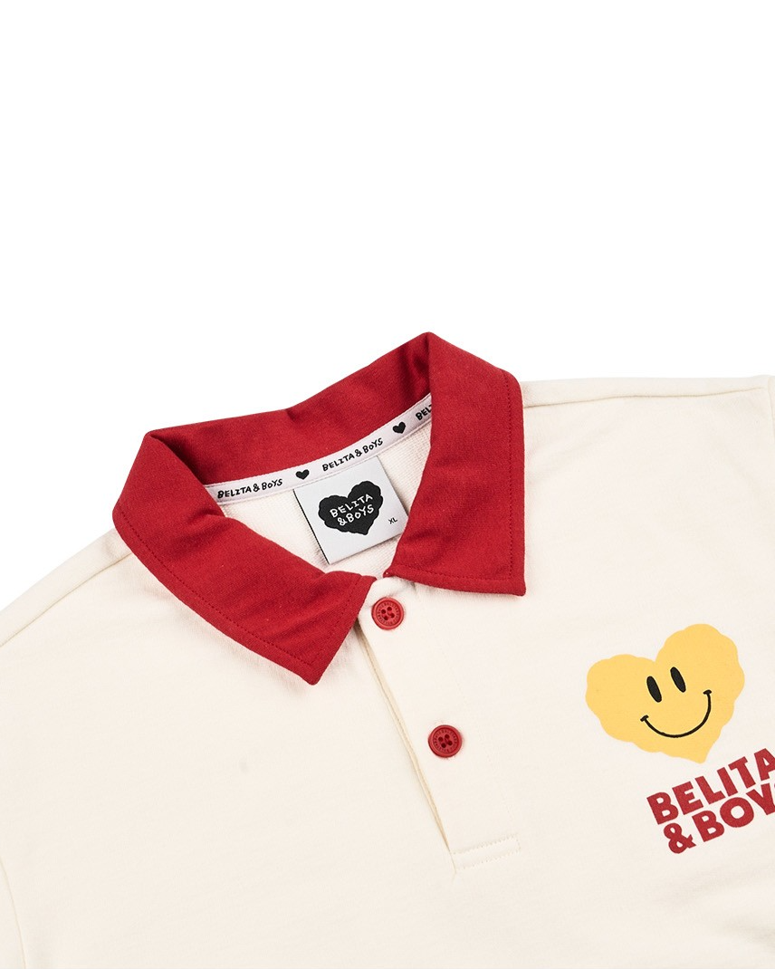 Red Smile Heart Collar Shirt