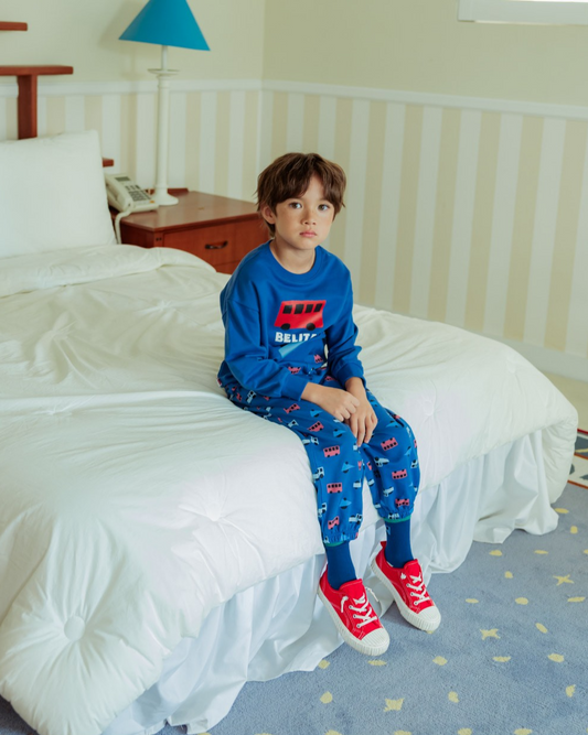 [SET] Blue Bus and Truck Pattern Jogger