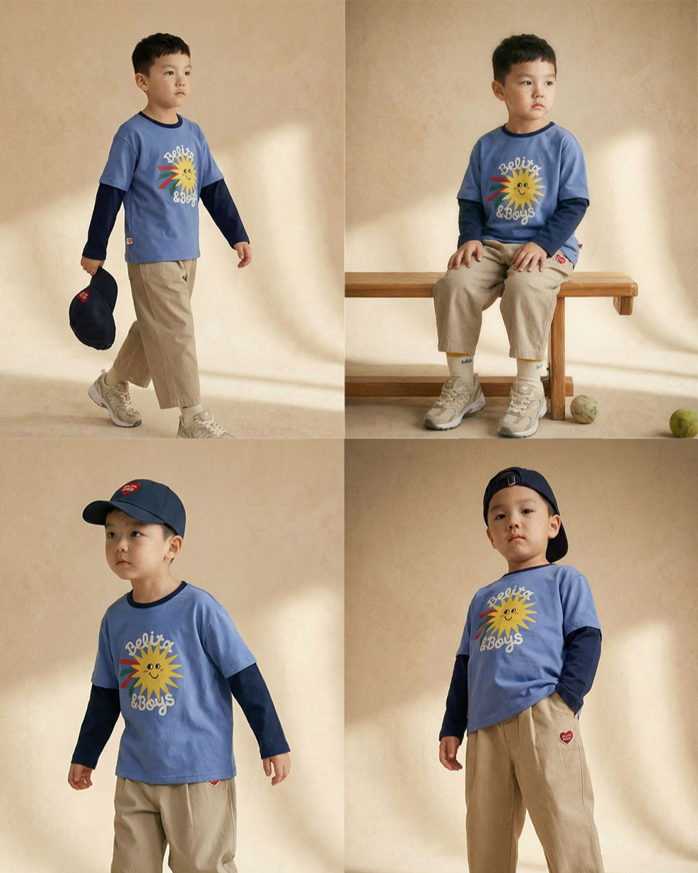 Navy Sun Layered Long Sleeve