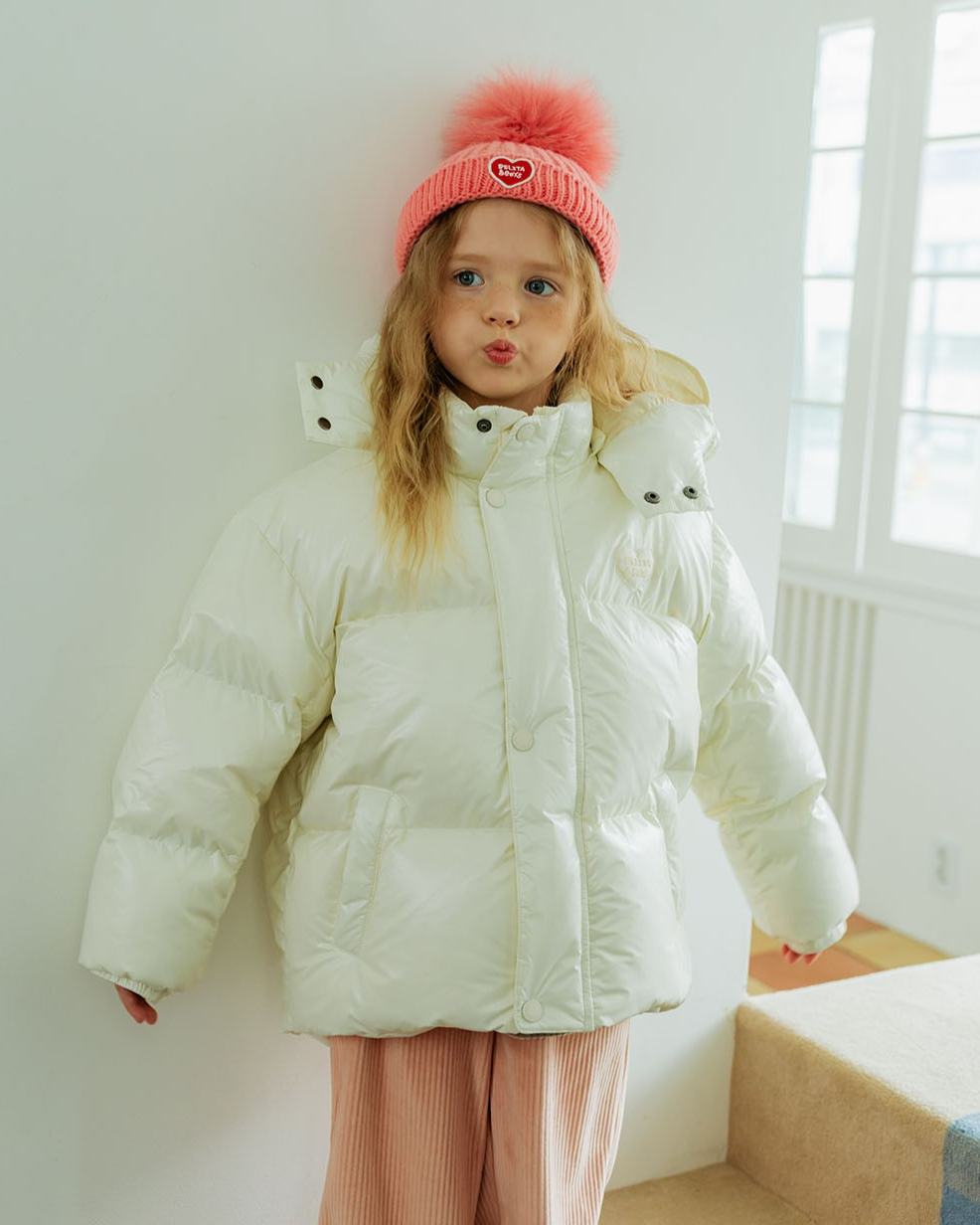 Pink BB Heart Pompom Beanie