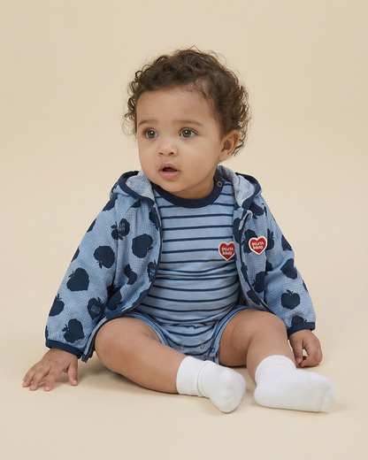 BABY Navy Bubble Apple Pattern Windbreaker