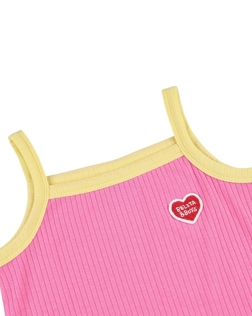 [GIRL SET] Pink BB Heart Two-Tone Sleeveless One Mile